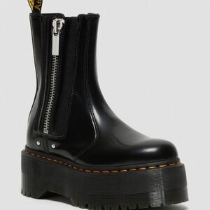 Dr. Martens Black Platform Chelsea Boot with Side Zip